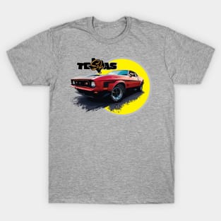 Texas Style Mustang Mach 1 Yellow T-Shirt